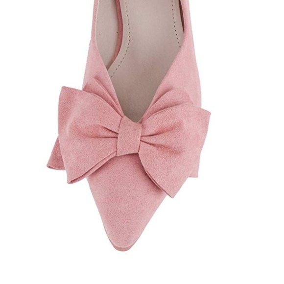 TILLY Blush Pink Pointed Toe Flats - Picture 3 of 5